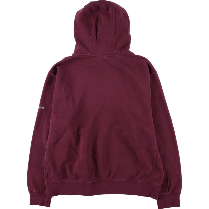 Nike Microsoft Advertising Pullover Hoodie, Men's Size L cotton burgundy type Vintage Second Hand
