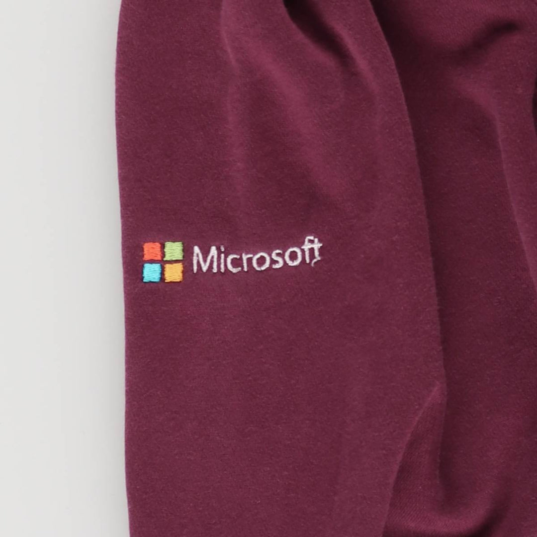Nike Microsoft Advertising Pullover Hoodie, Men's Size L cotton burgundy type Vintage Second Hand