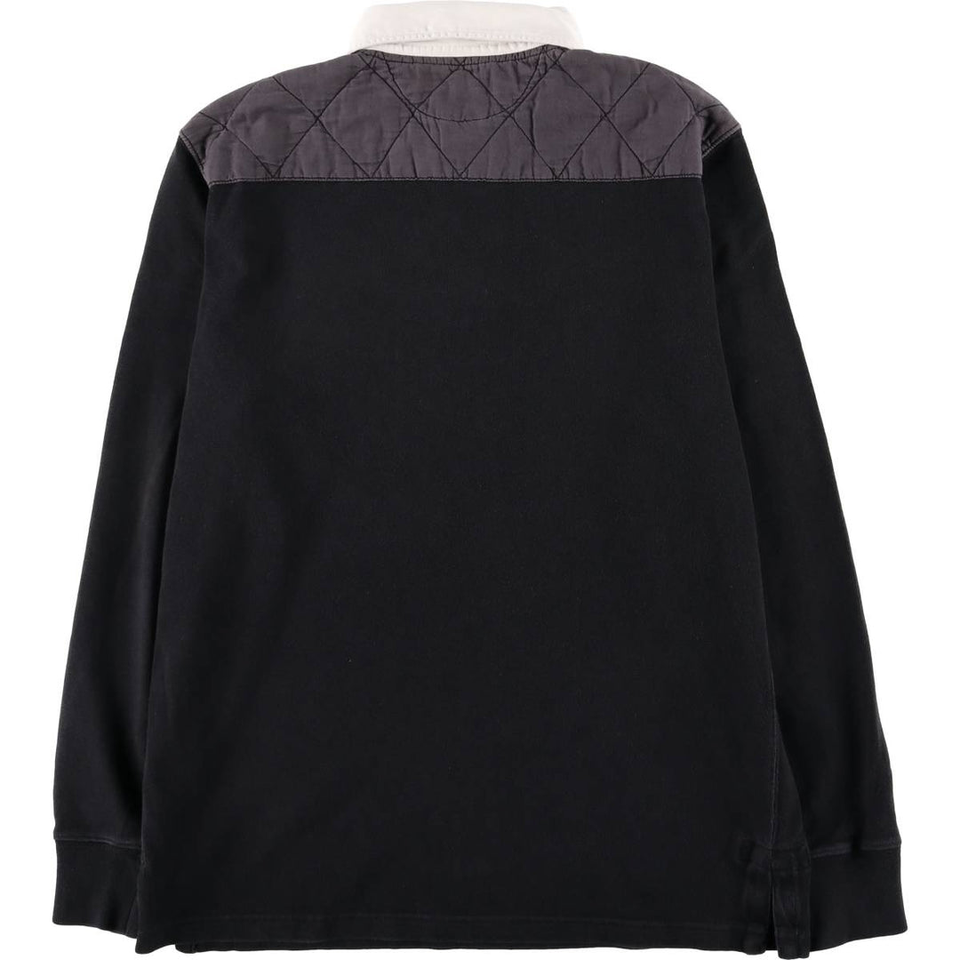 Ralph Lauren POLO RALPH LAUREN CUSTOM FIT long-sleeved rugby shirt, men's size M cotton Charcoal Vintage Second Hand