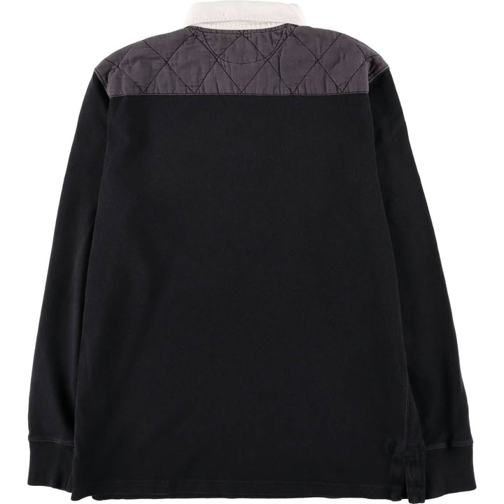 Ralph Lauren POLO RALPH LAUREN CUSTOM FIT long-sleeved rugby shirt, men's size M cotton Charcoal Vintage Second Hand