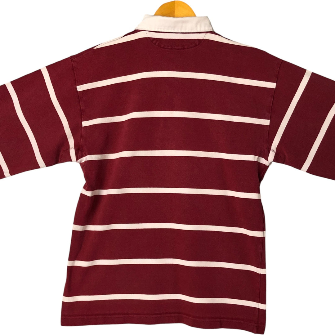 90s-00'S Vintage BARBARIAN Striped Long Sleeve Rugby Shirt, Made in Canada, Men's Size M cotton burgundy type Vintage Second Hand