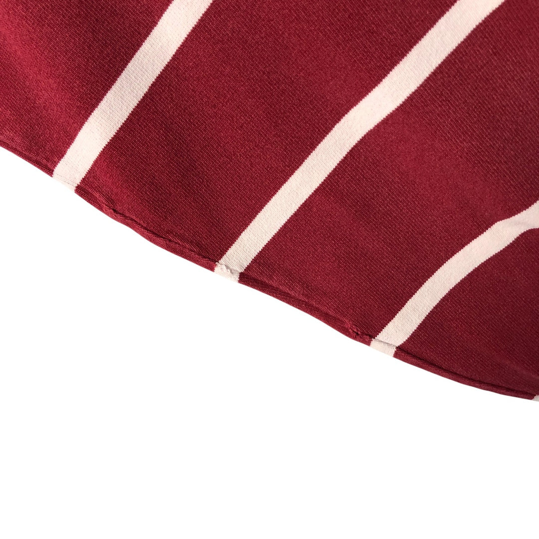 90s-00'S Vintage BARBARIAN Striped Long Sleeve Rugby Shirt, Made in Canada, Men's Size M cotton burgundy type Vintage Second Hand