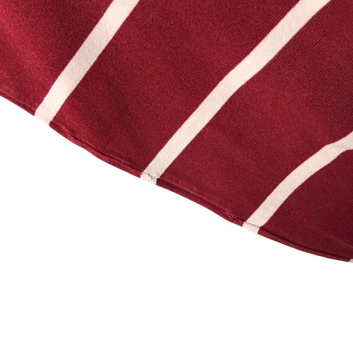 90s-00'S Vintage BARBARIAN Striped Long Sleeve Rugby Shirt, Made in Canada, Men's Size M cotton burgundy type Vintage Second Hand