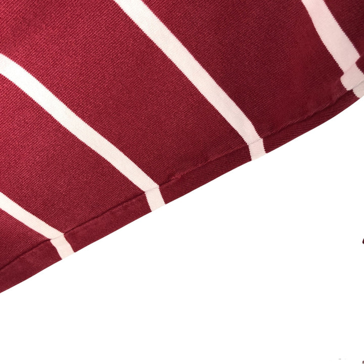 90s-00'S Vintage BARBARIAN Striped Long Sleeve Rugby Shirt, Made in Canada, Men's Size M cotton burgundy type Vintage Second Hand