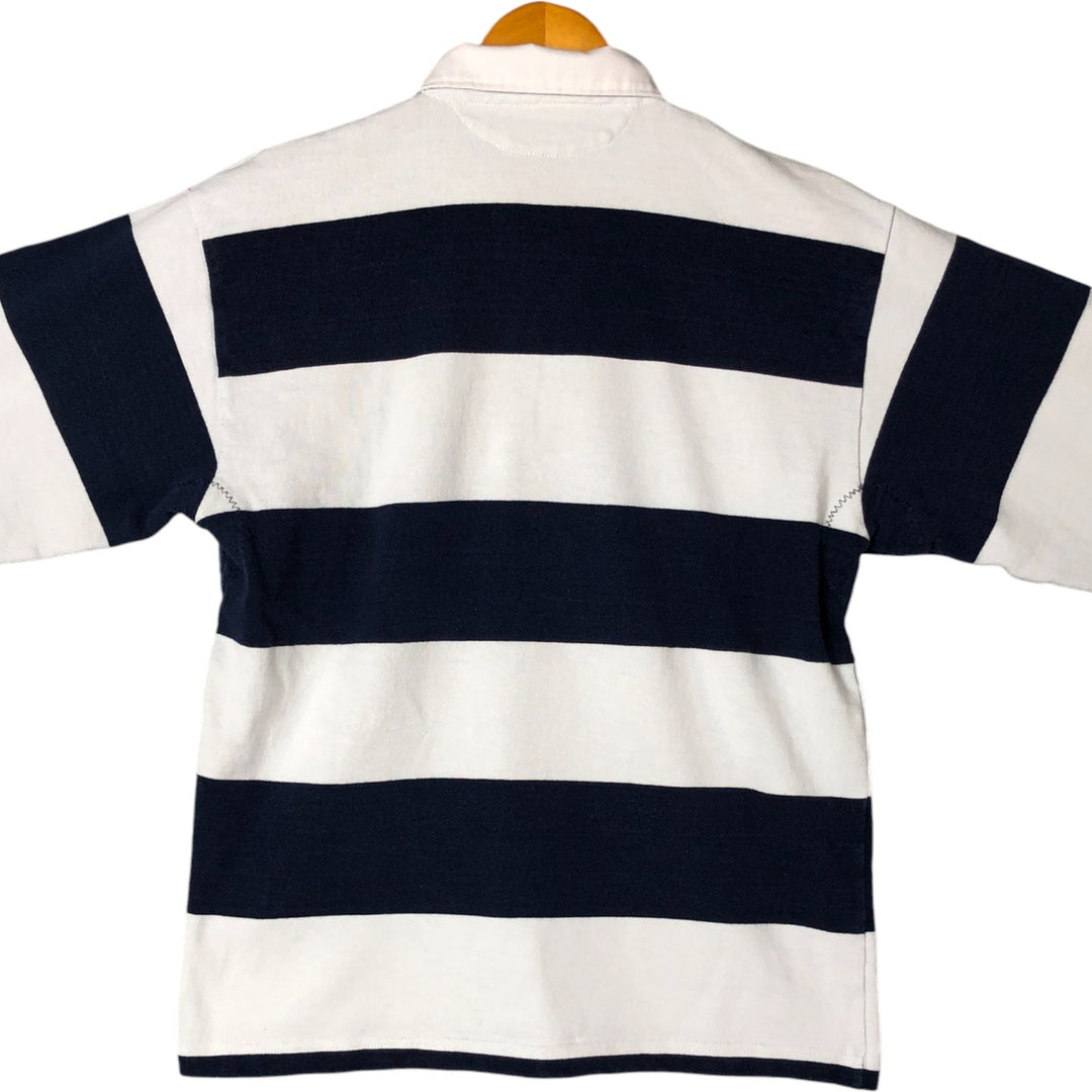 90s-00'S Vintage BARBARIAN Striped Long Sleeve Rugby Shirt, Made in Canada, Men's Size M cotton Blue type light blue Vintage Second Hand