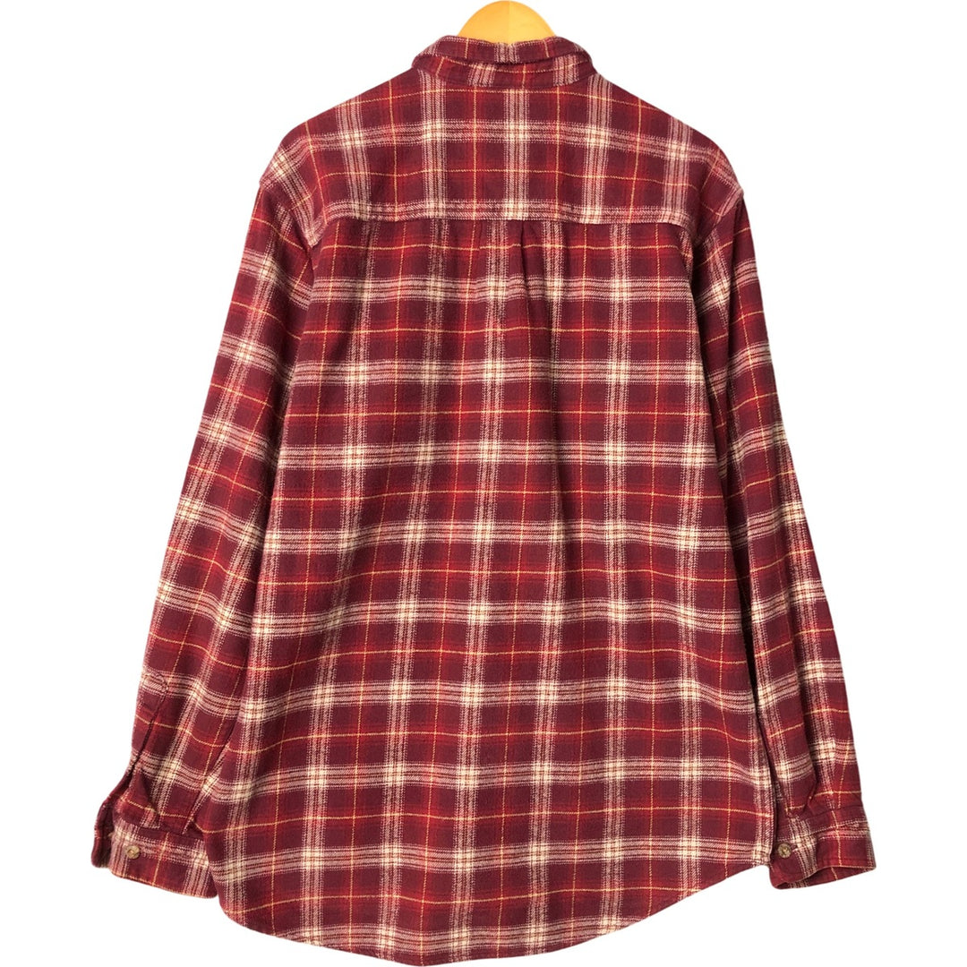 FIELD and STREAM Long Sleeve Heavy Flannel Check Shirt, Men's Size L unclear wine-red Vintage Second Hand
