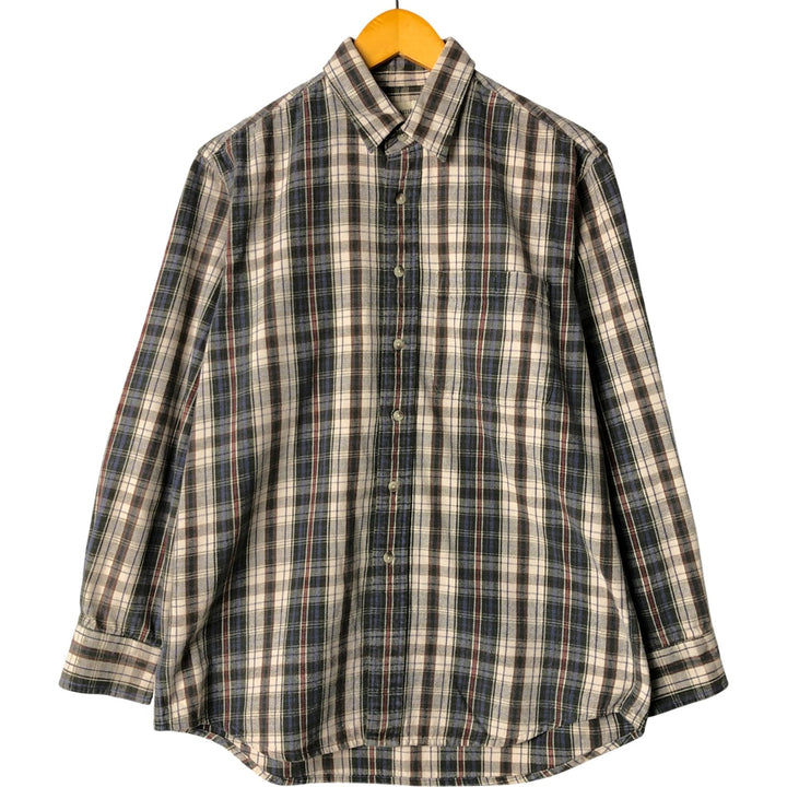 Field Master Long Sleeve Flannel Check Shirt, Men's Size Medium cotton Beige type Vintage Second Hand