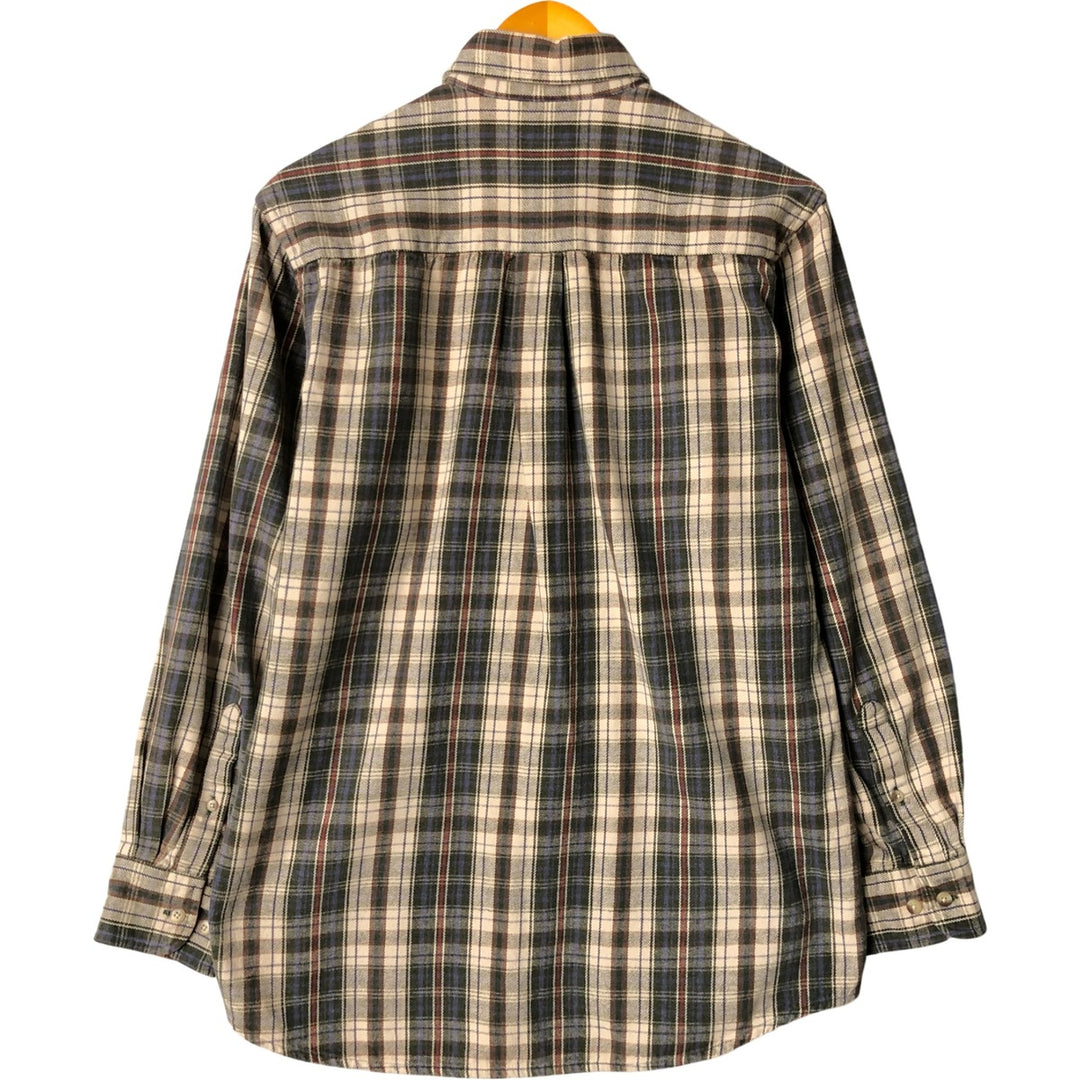 Field Master Long Sleeve Flannel Check Shirt, Men's Size Medium cotton Beige type Vintage Second Hand