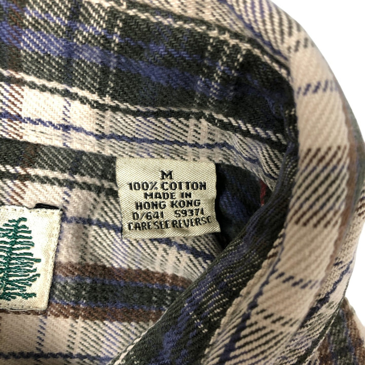 Field Master Long Sleeve Flannel Check Shirt, Men's Size Medium cotton Beige type Vintage Second Hand