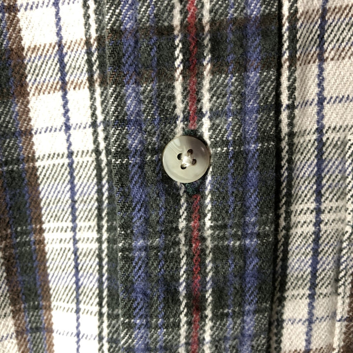 Field Master Long Sleeve Flannel Check Shirt, Men's Size Medium cotton Beige type Vintage Second Hand