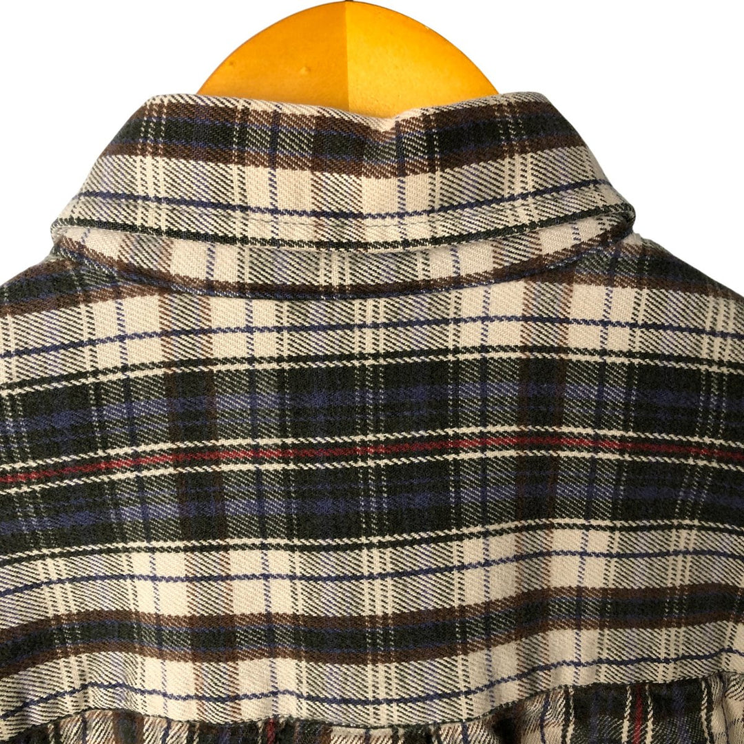 Field Master Long Sleeve Flannel Check Shirt, Men's Size Medium cotton Beige type Vintage Second Hand