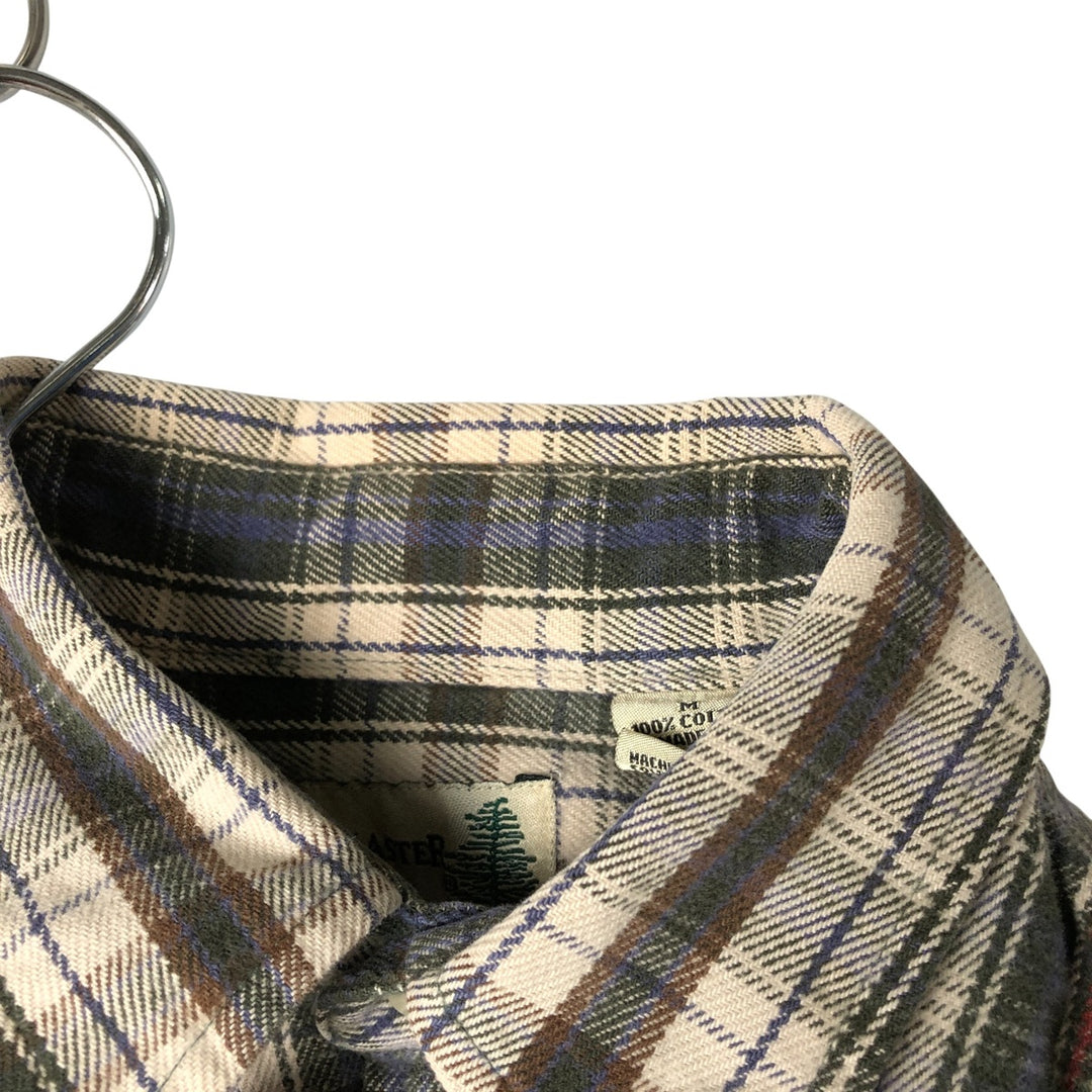 Field Master Long Sleeve Flannel Check Shirt, Men's Size Medium cotton Beige type Vintage Second Hand