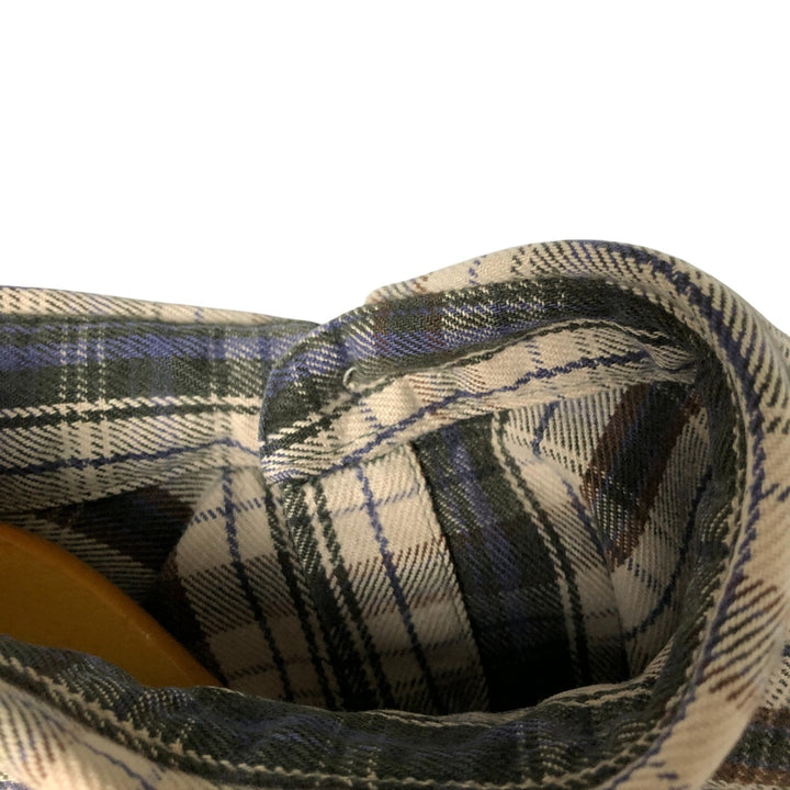 Field Master Long Sleeve Flannel Check Shirt, Men's Size Medium cotton Beige type Vintage Second Hand