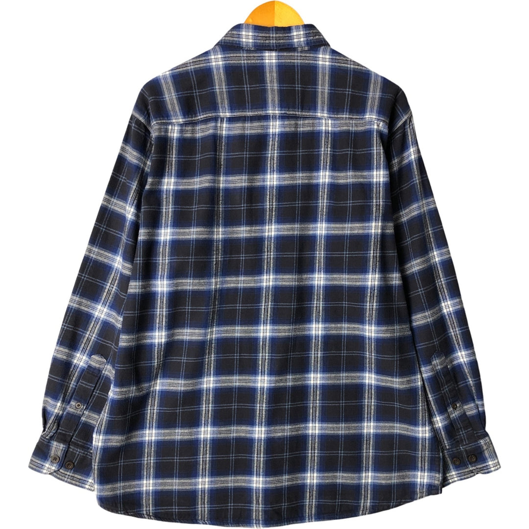90'S - Red Head Vintage Lightflannel Check Shirt, Men's Size L cotton navy blue type Vintage Second Hand