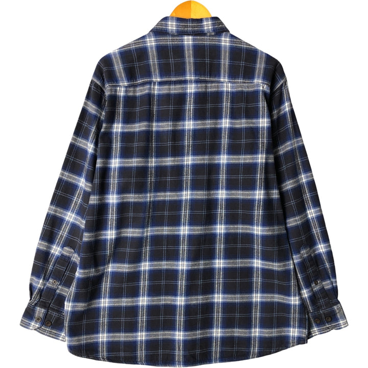 90'S - Red Head Vintage Lightflannel Check Shirt, Men's Size L cotton navy blue type Vintage Second Hand