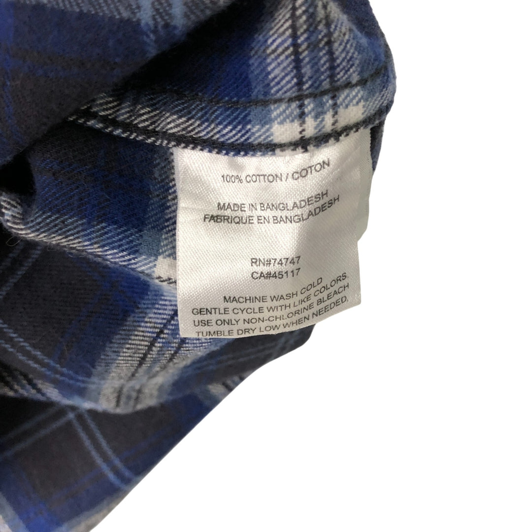 90'S - Red Head Vintage Lightflannel Check Shirt, Men's Size L cotton navy blue type Vintage Second Hand