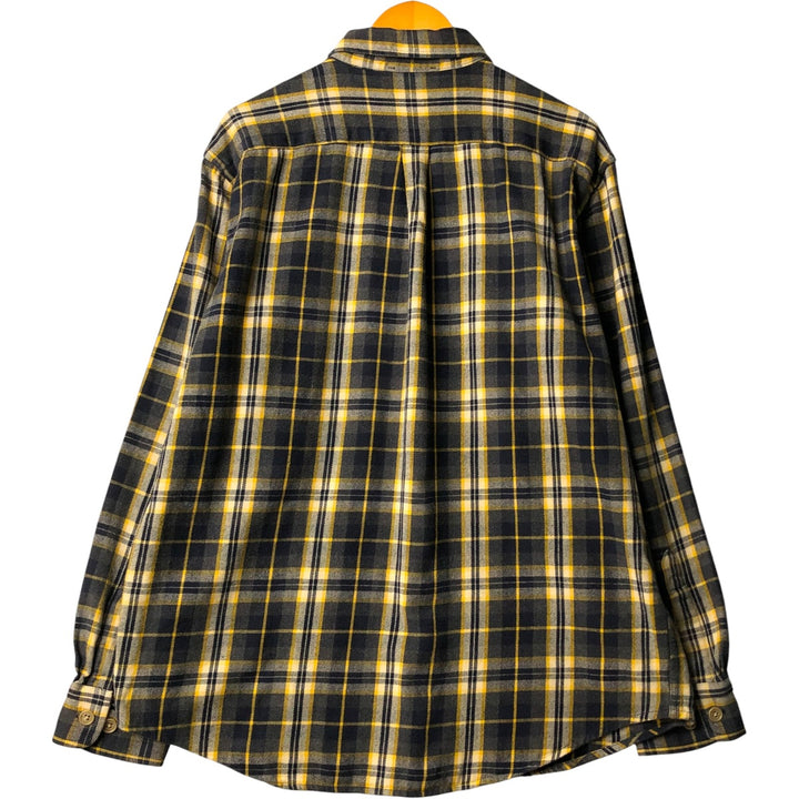 GAP Relaxed Long Sleeve Flannel Check Shirt, Men's Size L cotton Charcoal Vintage Second Hand