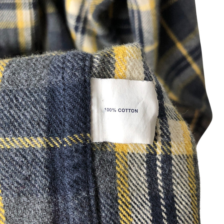 GAP Relaxed Long Sleeve Flannel Check Shirt, Men's Size L cotton Charcoal Vintage Second Hand