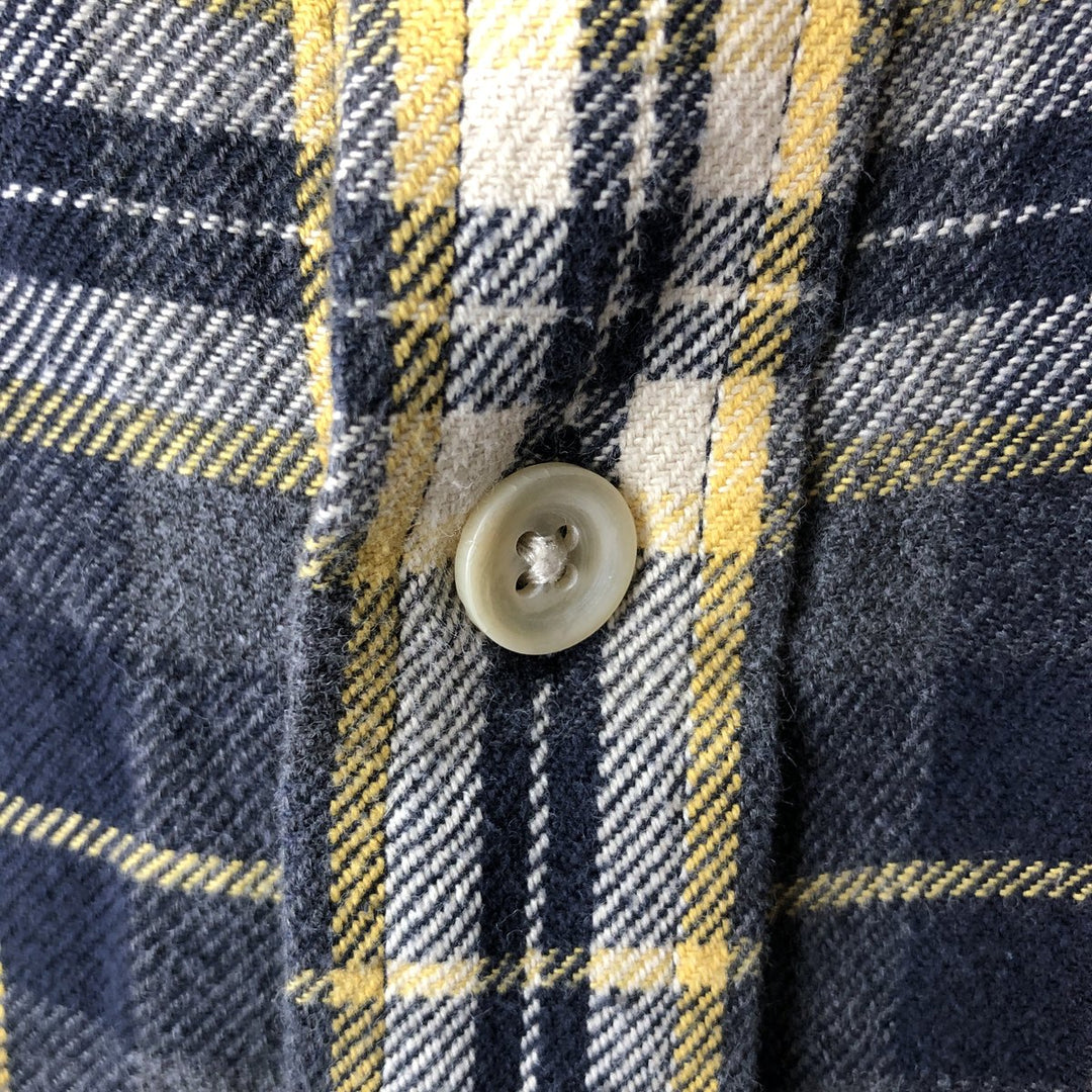 GAP Relaxed Long Sleeve Flannel Check Shirt, Men's Size L cotton Charcoal Vintage Second Hand