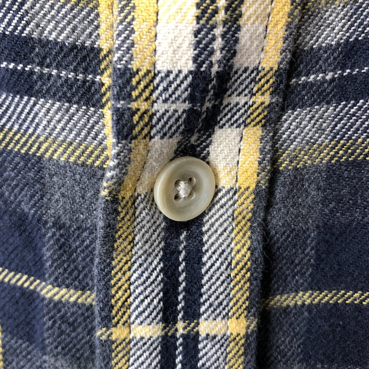 GAP Relaxed Long Sleeve Flannel Check Shirt, Men's Size L cotton Charcoal Vintage Second Hand
