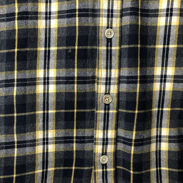 GAP Relaxed Long Sleeve Flannel Check Shirt, Men's Size L cotton Charcoal Vintage Second Hand