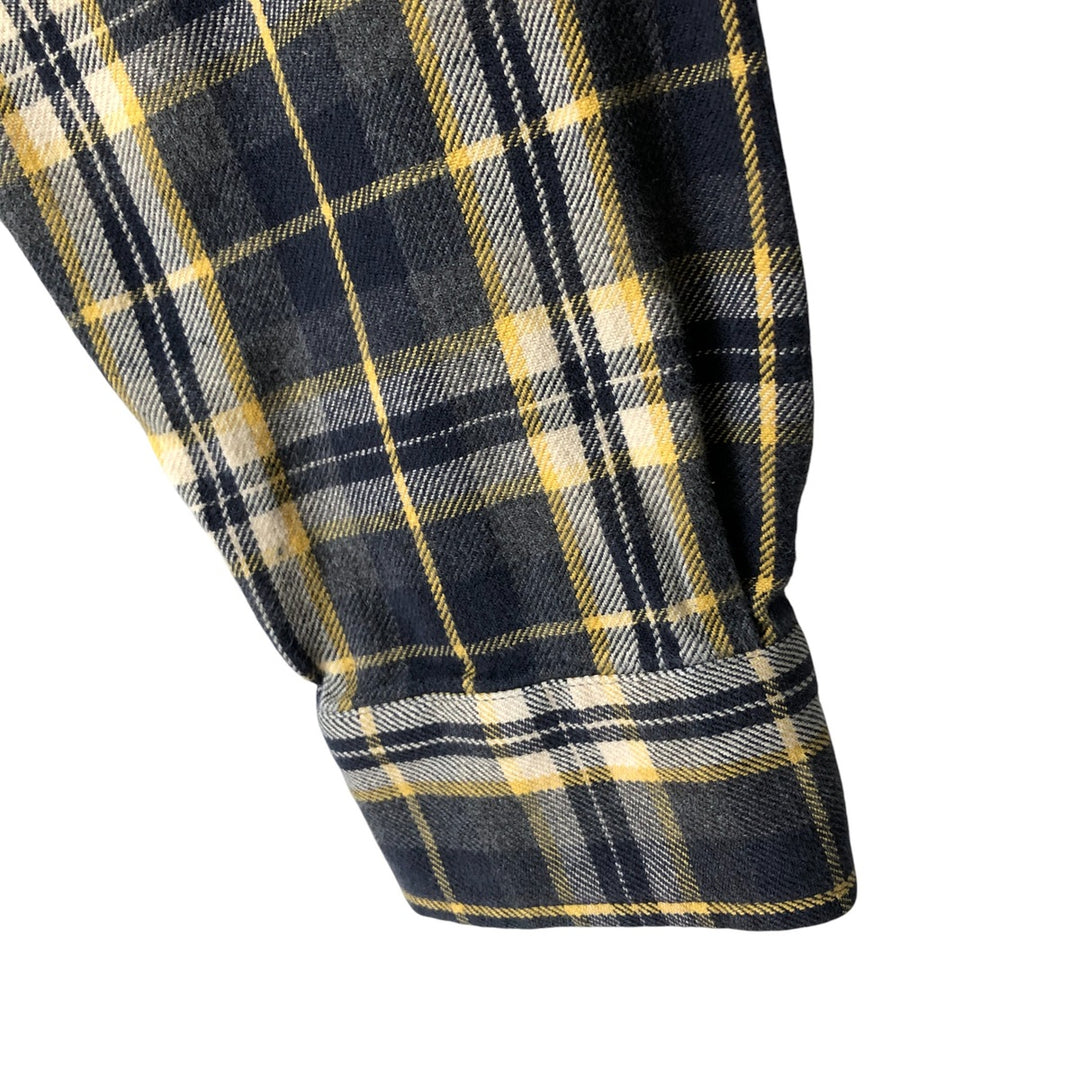 GAP Relaxed Long Sleeve Flannel Check Shirt, Men's Size L cotton Charcoal Vintage Second Hand