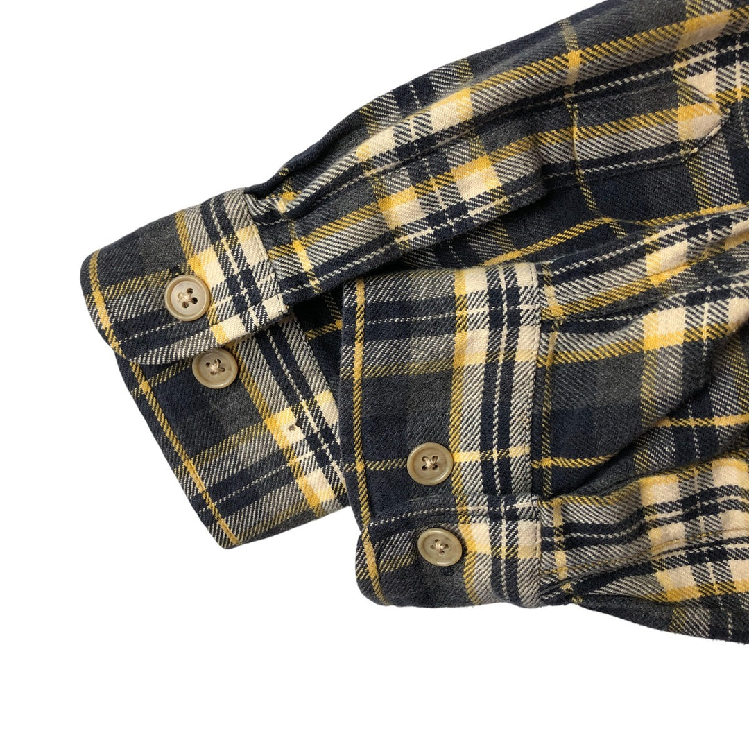 GAP Relaxed Long Sleeve Flannel Check Shirt, Men's Size L cotton Charcoal Vintage Second Hand