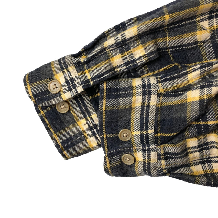 GAP Relaxed Long Sleeve Flannel Check Shirt, Men's Size L cotton Charcoal Vintage Second Hand