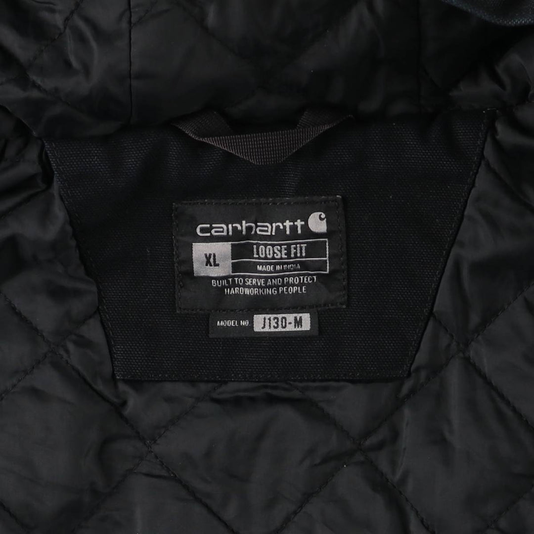 Carhartt Active Jacket, Loose Fit, Duck Full Zip Hoodie, Men's, Size XL cotton black type Vintage Second Hand