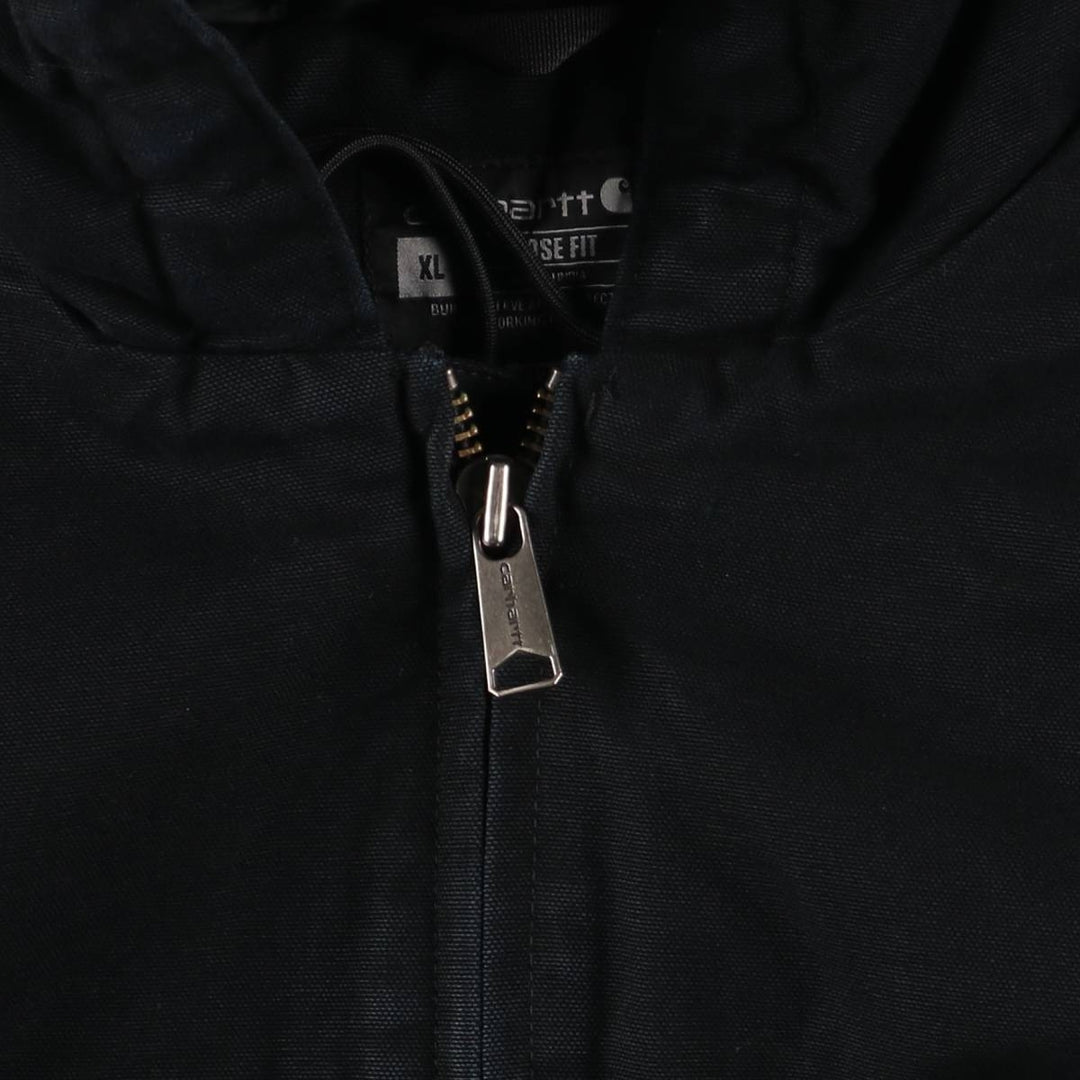 Carhartt Active Jacket, Loose Fit, Duck Full Zip Hoodie, Men's, Size XL cotton black type Vintage Second Hand