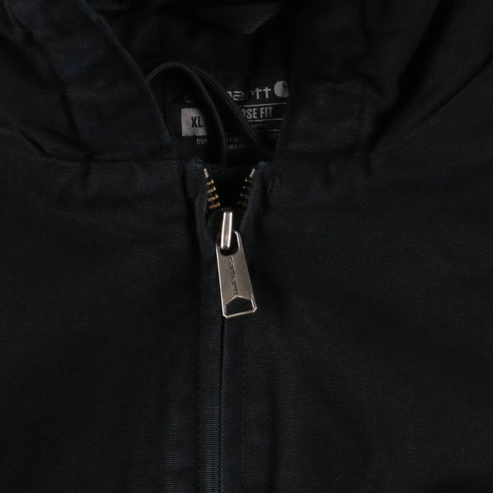 Carhartt Active Jacket, Loose Fit, Duck Full Zip Hoodie, Men's, Size XL cotton black type Vintage Second Hand