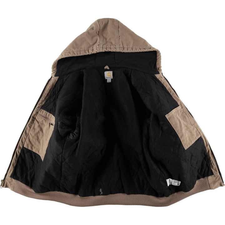 Carhartt Active Jacket, Padded Duck Full-Zip Hoodie, Men's XL cotton beige type brown Vintage Second Hand
