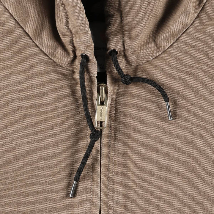 Carhartt Active Jacket, Padded Duck Full-Zip Hoodie, Men's XL cotton beige type brown Vintage Second Hand