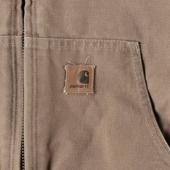 Carhartt Active Jacket, Padded Duck Full-Zip Hoodie, Men's XL cotton beige type brown Vintage Second Hand