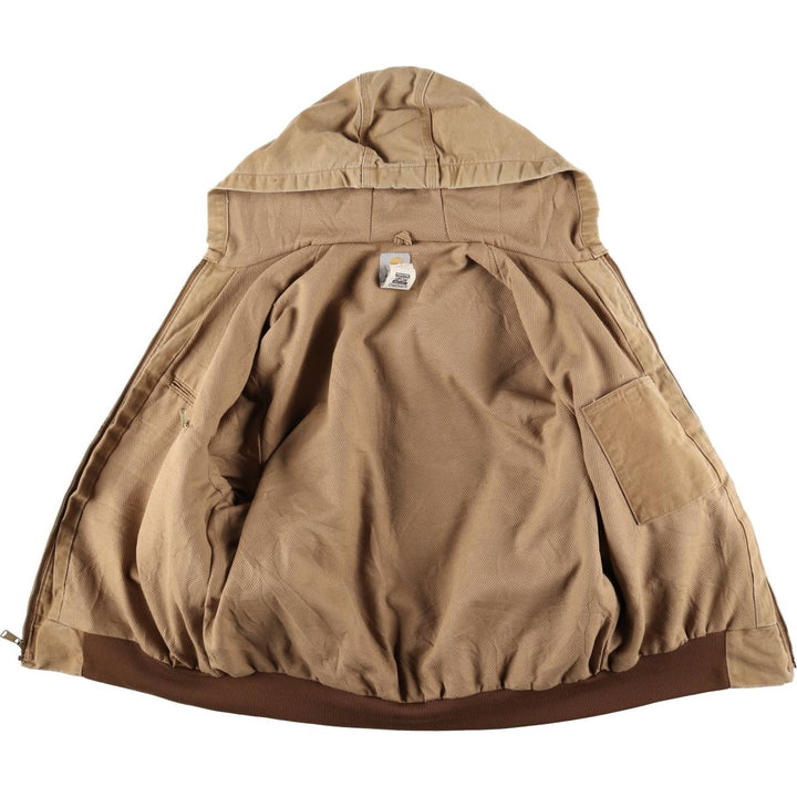 00'S Carhartt Active Jacket Duck Full Zip Parka Made in USA Men's XL cotton ocher yellow type Vintage Second Hand