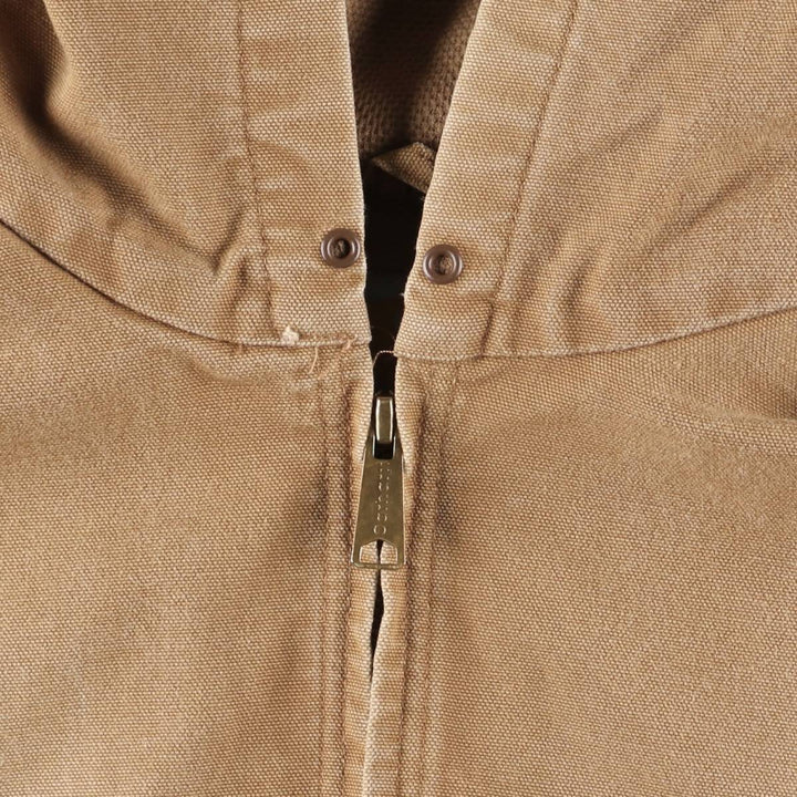 00'S Carhartt Active Jacket Duck Full Zip Parka Made in USA Men's XL cotton ocher yellow type Vintage Second Hand