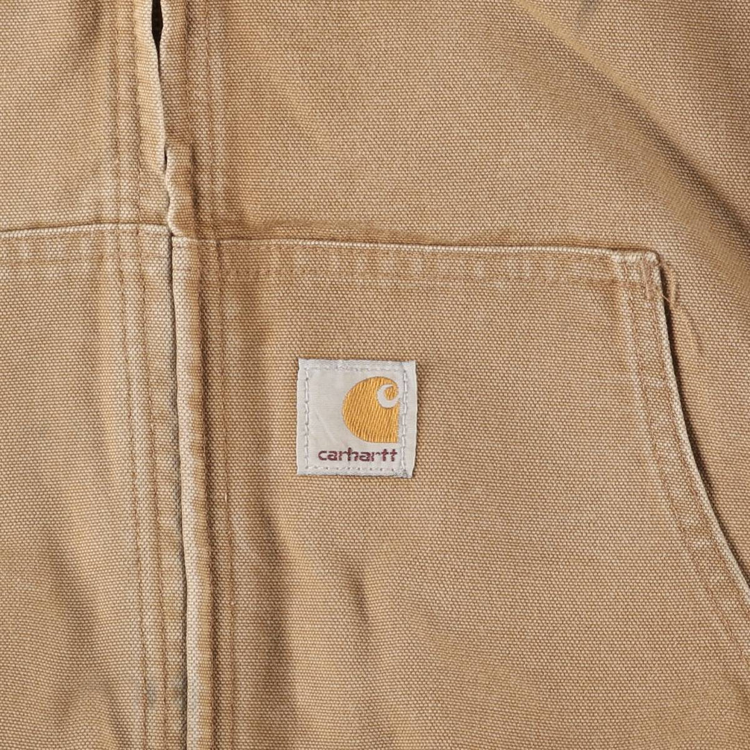 00'S Carhartt Active Jacket Duck Full Zip Parka Made in USA Men's XL cotton ocher yellow type Vintage Second Hand