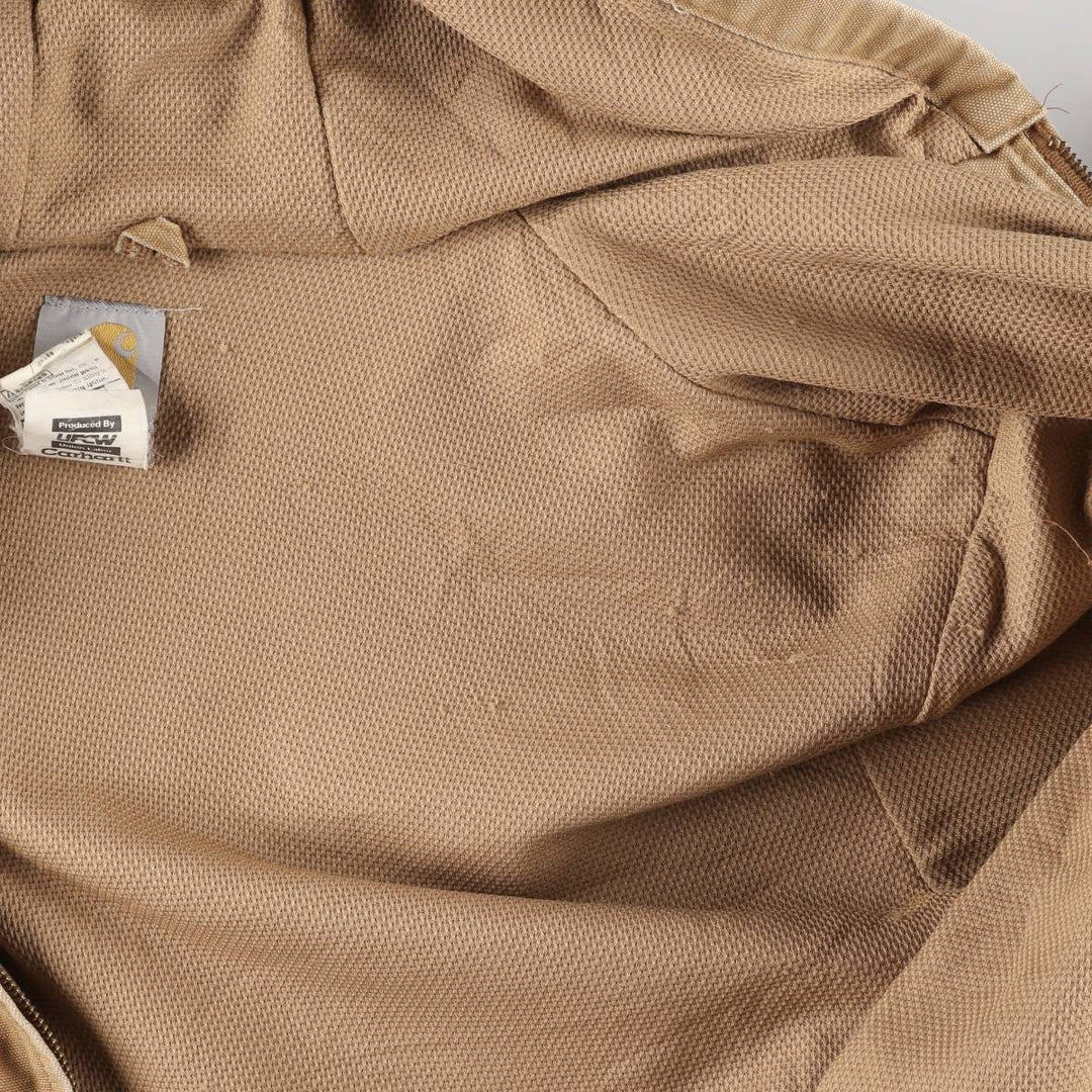 00'S Carhartt Active Jacket Duck Full Zip Parka Made in USA Men's XL cotton ocher yellow type Vintage Second Hand