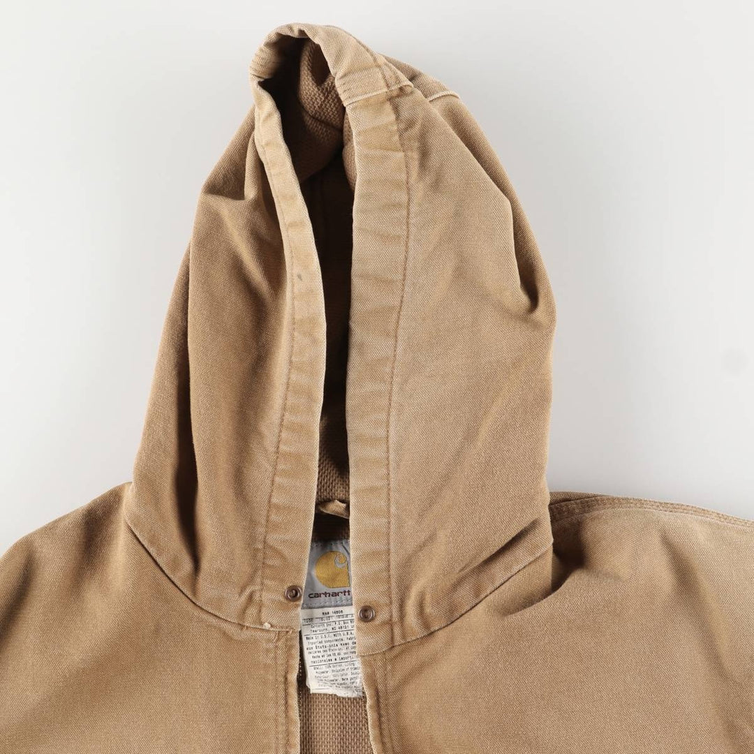 00'S Carhartt Active Jacket Duck Full Zip Parka Made in USA Men's XL cotton ocher yellow type Vintage Second Hand