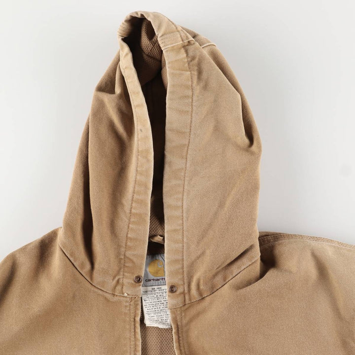 00'S Carhartt Active Jacket Duck Full Zip Parka Made in USA Men's XL cotton ocher yellow type Vintage Second Hand