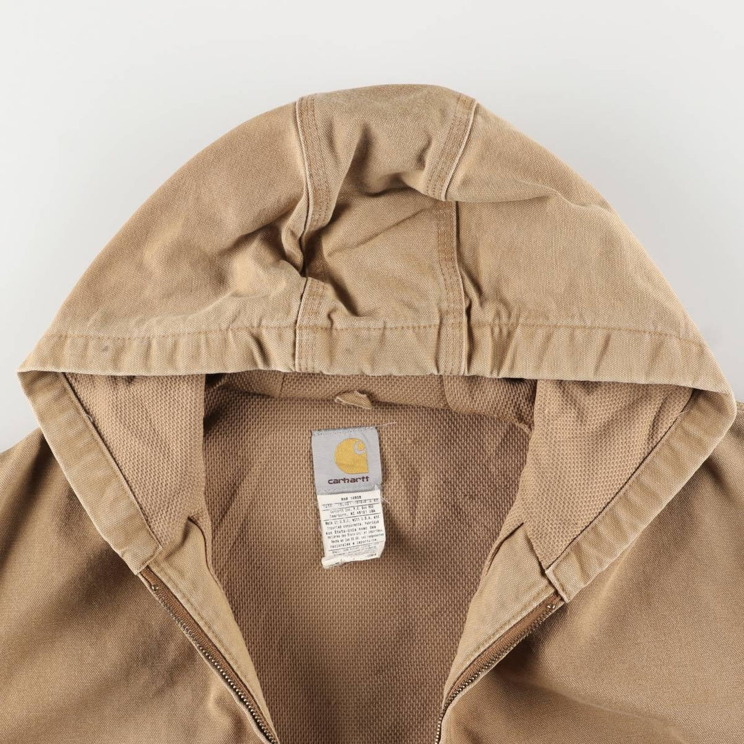 00'S Carhartt Active Jacket Duck Full Zip Parka Made in USA Men's XL cotton ocher yellow type Vintage Second Hand