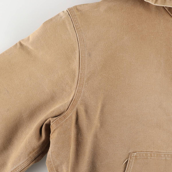 00'S Carhartt Active Jacket Duck Full Zip Parka Made in USA Men's XL cotton ocher yellow type Vintage Second Hand