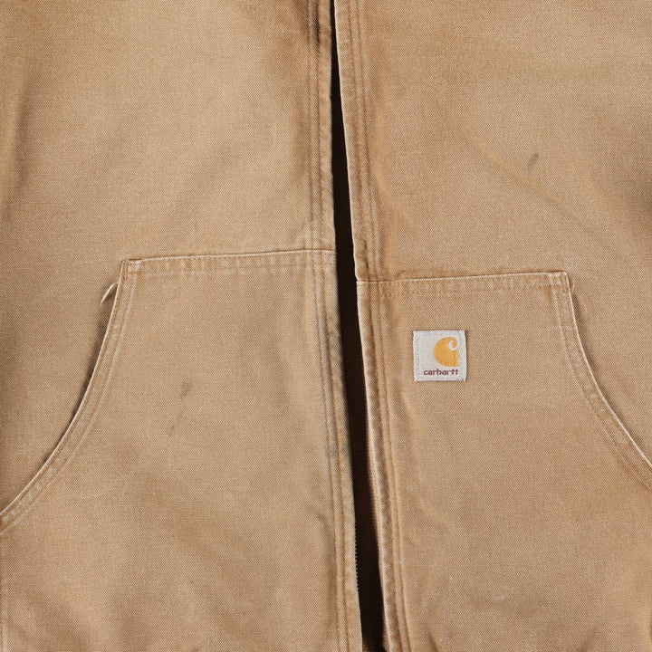 00'S Carhartt Active Jacket Duck Full Zip Parka Made in USA Men's XL cotton ocher yellow type Vintage Second Hand