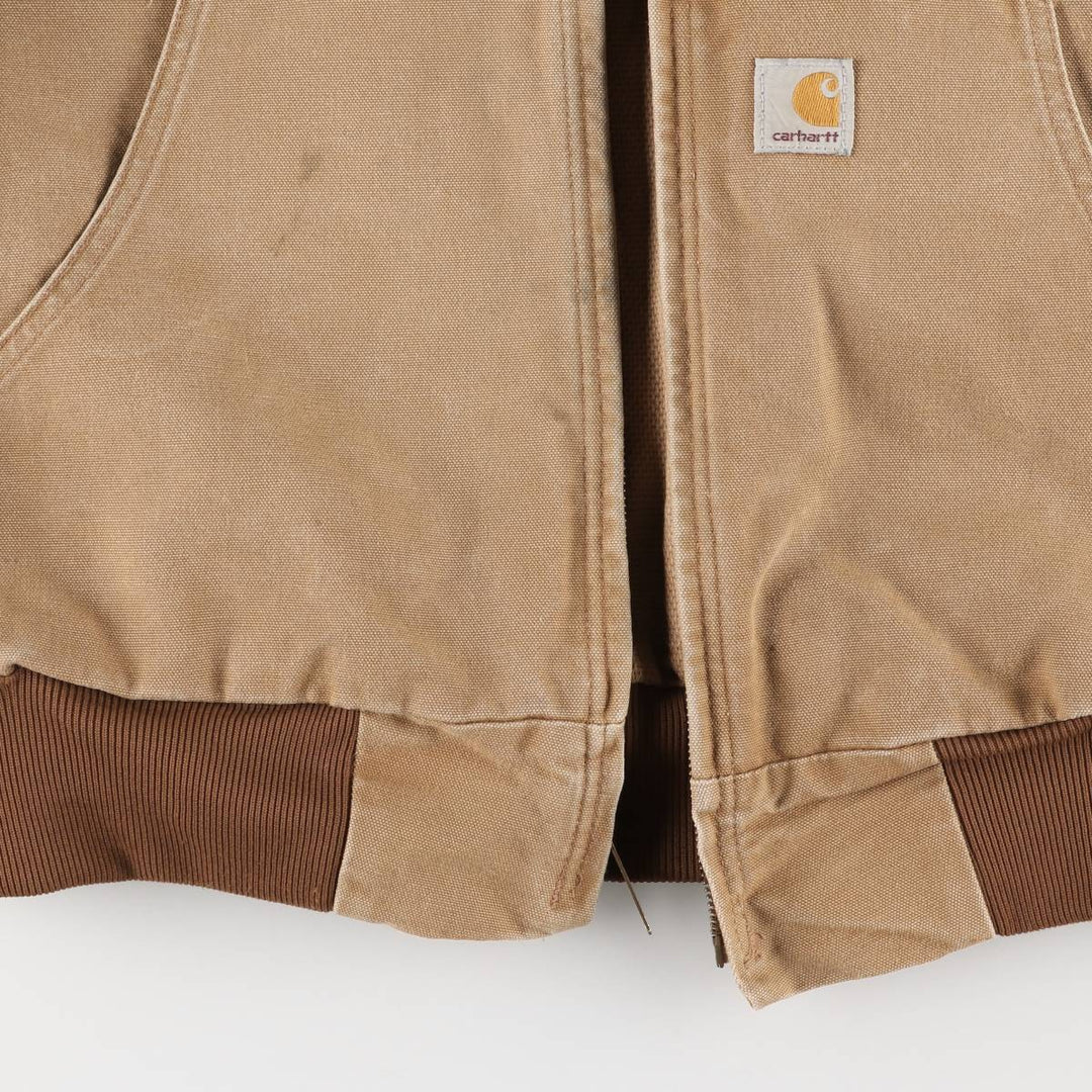 00'S Carhartt Active Jacket Duck Full Zip Parka Made in USA Men's XL cotton ocher yellow type Vintage Second Hand