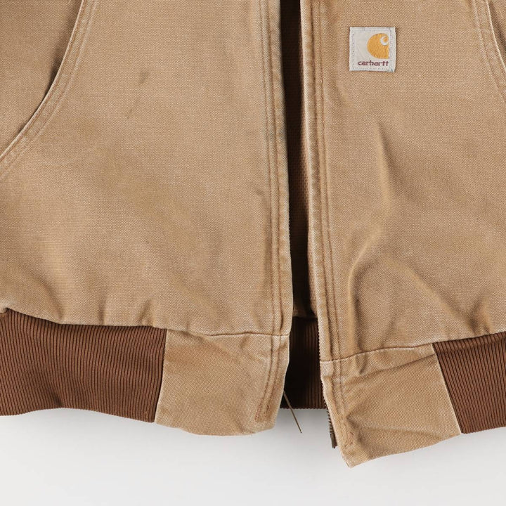 00'S Carhartt Active Jacket Duck Full Zip Parka Made in USA Men's XL cotton ocher yellow type Vintage Second Hand