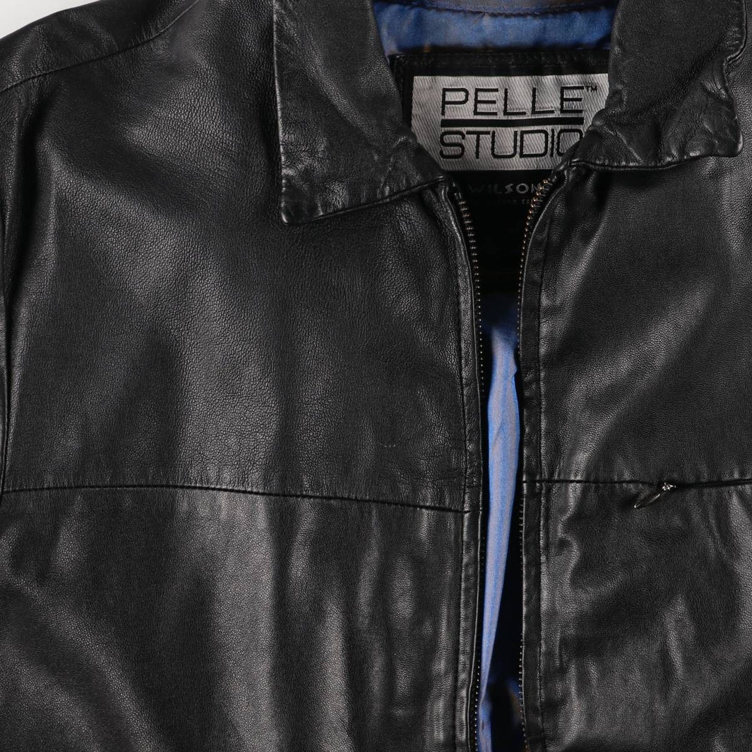 Wilsons Leather PELLE STUDIO Swing Top Padded Leather Blouson, Men's Size L genuine leather black type Vintage Second Hand