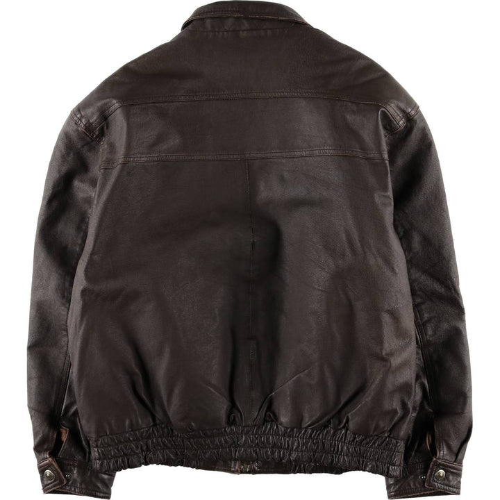 Ash Creek Trading Padded Leather Blouson, Men's XL genuine leather brown type Vintage Second Hand