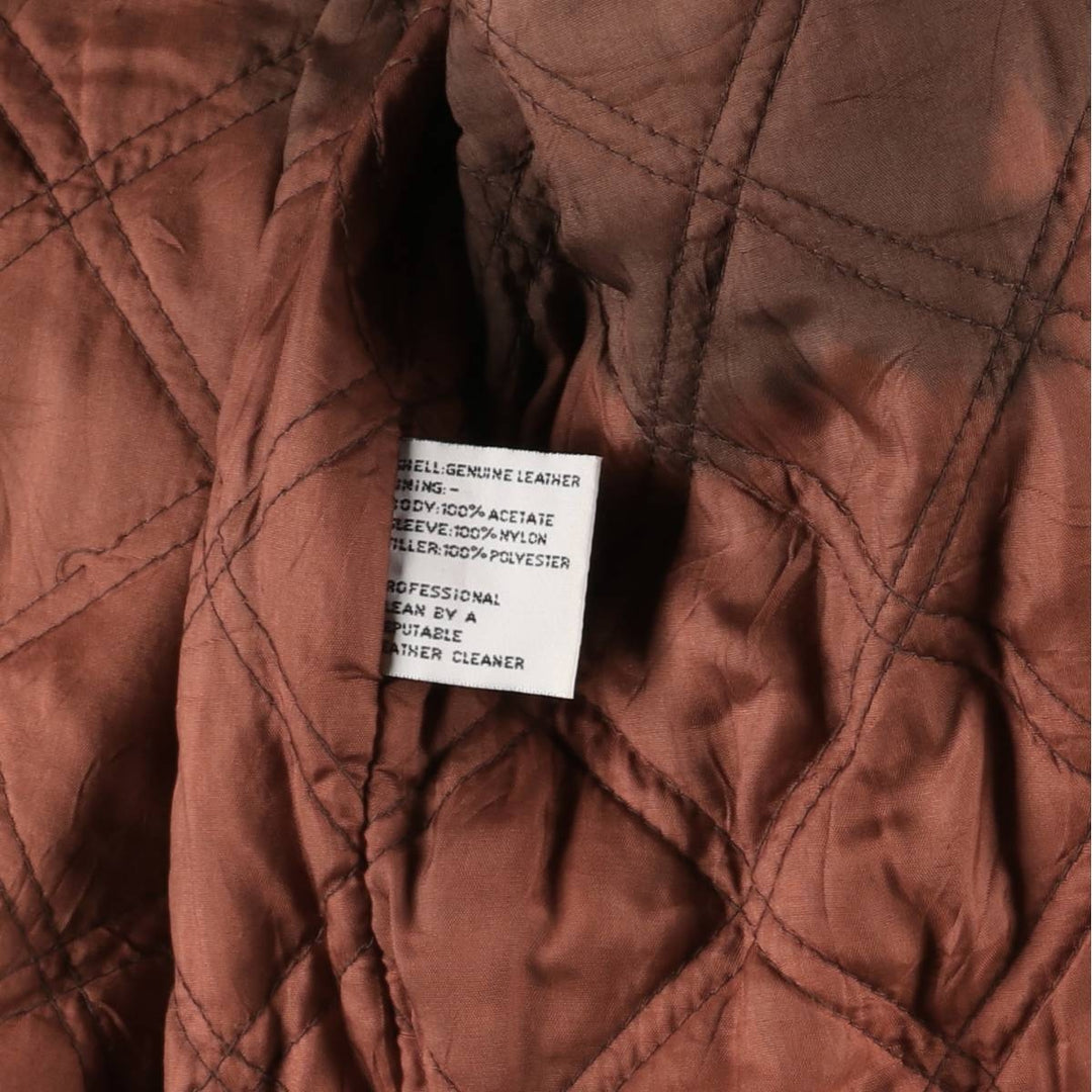 Ash Creek Trading Padded Leather Blouson, Men's XL genuine leather brown type Vintage Second Hand