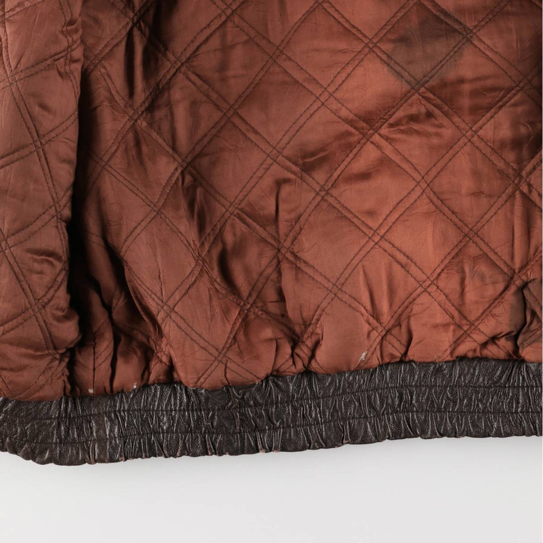 Ash Creek Trading Padded Leather Blouson, Men's XL genuine leather brown type Vintage Second Hand