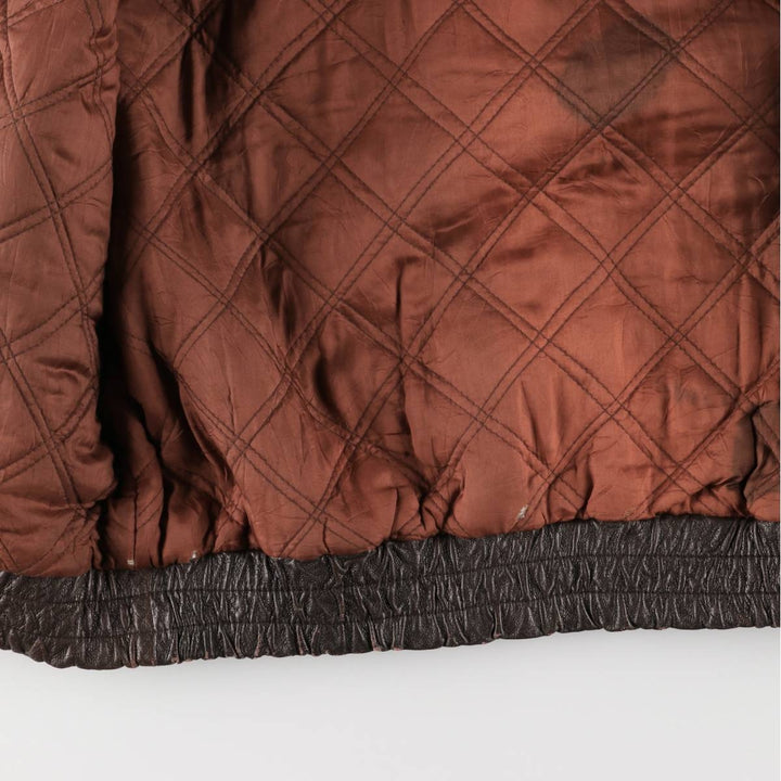 Ash Creek Trading Padded Leather Blouson, Men's XL genuine leather brown type Vintage Second Hand